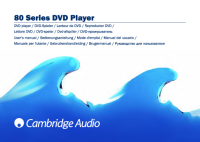 Cambridge Audio DVD-80-Series - Owners manual